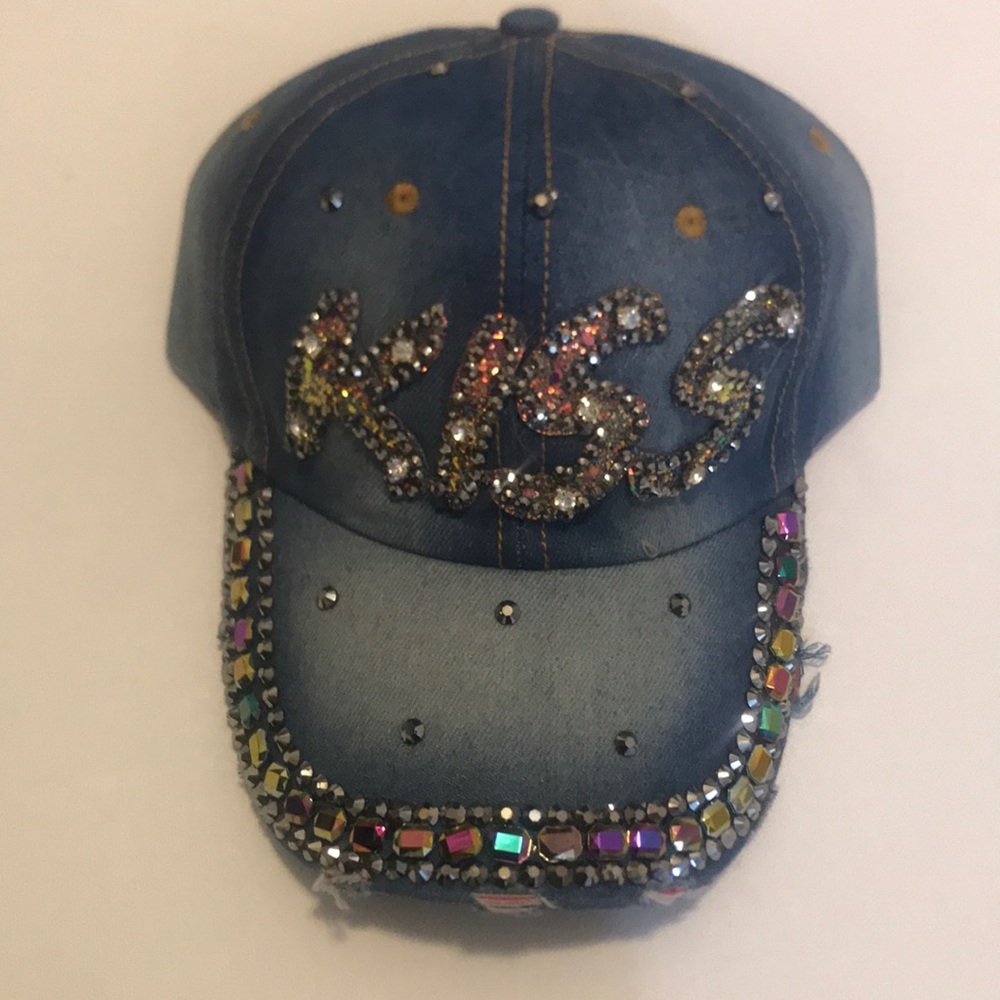 Faded Jean Rin-stone “Kiss” hat